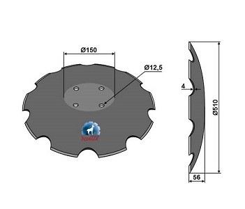 Niaux 200 Discs - 510mm x 4mm Pilot Hole Size - Flat, image 