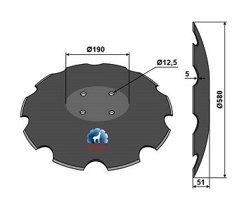 Niaux 200 Discs - 580mm x 5mm Pilot Hole Size Flat, image 