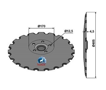Niaux 200 Discs - 405mm x 4.5mm Pilot Hole Size - Dish, image 