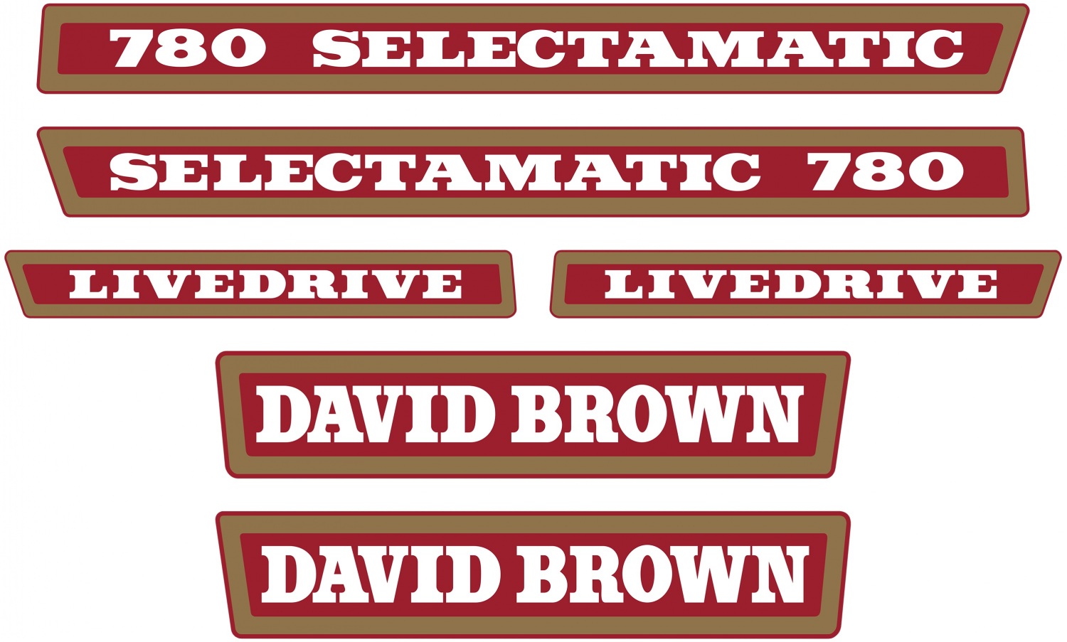 decals David brown 780 selectamatic livedrive tractor  stickers 