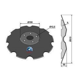 Niaux 200 Discs - 610mm x 6mm Pilot Hole Size - Flat, image 