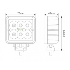 18W 1500 Lumen Small Square LED Reverse Light, image 