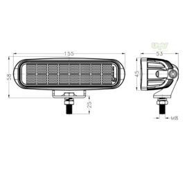16W 1440 Lumen LED Work Light Bar, image 