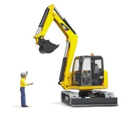 Bruder Cat Mini excavator with worker  1:16, image 