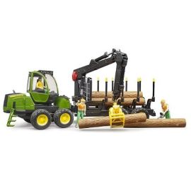 Bruder John Deere 1210E forwarder with 4 trunks and grab 1:16, image 