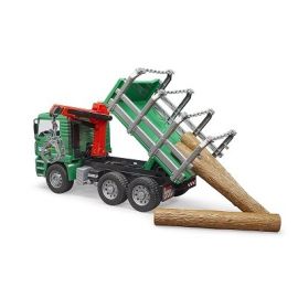 Bruder MAN TGA Timber truck with loading crane and 3 trunks  1:16, image 