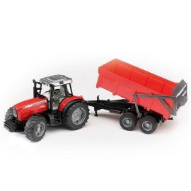 Bruder Massey Ferguson 7480 with tipping trailer  1:16, image 