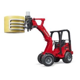 Bruder Schäffer  2034 with bale gripper and 1 round bale 1:16, image 