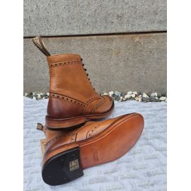 Derby Goodyear Welted Tan Leather Brogue Lace Boot, image 