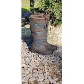 Chatsworth Water Repellent Brown and Navy Tall Leather Boot, image 