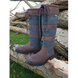Chatsworth Water Repellent Brown and Navy Tall Leather Boot, image 