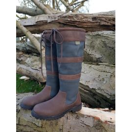 Chatsworth Water Repellent Brown and Navy Tall Leather Boot, image 