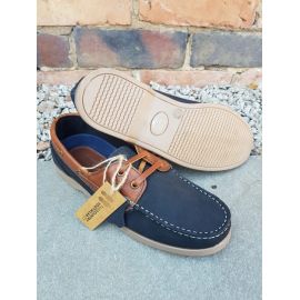 Youths Dartmouth Navy and Conker Boat Shoe, image 