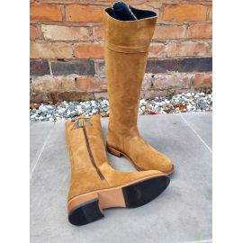 Melilla Wide Calf Tan Suede Tall Country Tassel Boot, image 