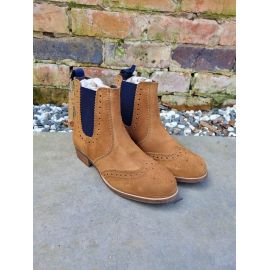 Ella Tan Brogue Suede Chelsea Boot, image 