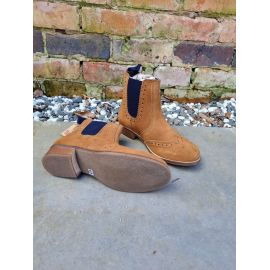Ella Tan Brogue Suede Chelsea Boot, image 