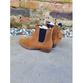Ella Tan Brogue Suede Chelsea Boot, image 