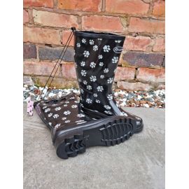 Dog Paw Print Calf Length Wellington Boot, image 