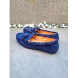 Linda Navy Micro Suede Driving Shoe, image 