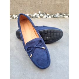 Linda Navy Micro Suede Driving Shoe, image 