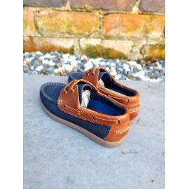 Dartmouth Kids Navy and Conker Nubuck Deck Shoe, image 