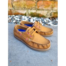 Dartmouth Kids Honey and Pink Nubuck Deck Shoe, image 