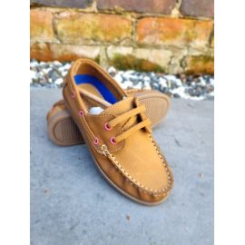 Dartmouth Kids Honey and Pink Nubuck Deck Shoe, image 
