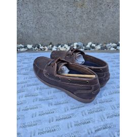 Dartmouth Rustic Brown Leather Deck Shoe, image 