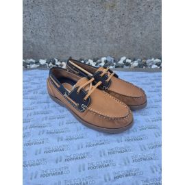Dartmouth Honey and Navy Nubuck Deck Shoe, image 
