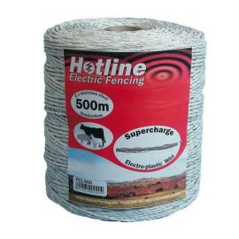 Supercharge 6-Strand Polywire 250m (white with red tracer line), image 
