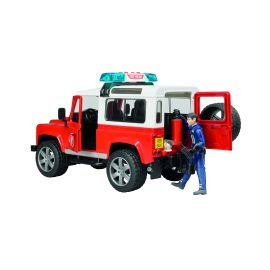 Land Rover Defender fire department  vehicle  and fireman 1:16, image 