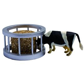 Kidsglobe - Cattle feeder set with bale and cow 1:32, image 