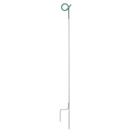 Pigtail post 1,00m, white with green pigtail insulator , image 