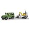 Bruder Land Rover Defender with trailer, JCB micro excavator and construction worker, image 